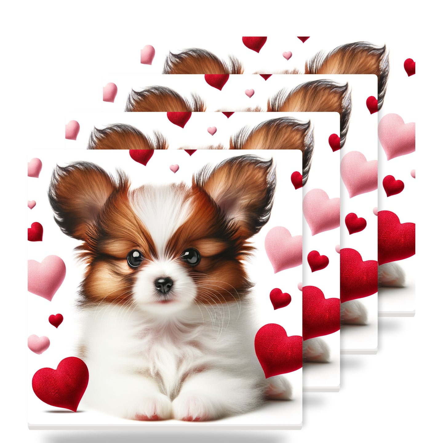 Papillon ceramic coasters set of 4