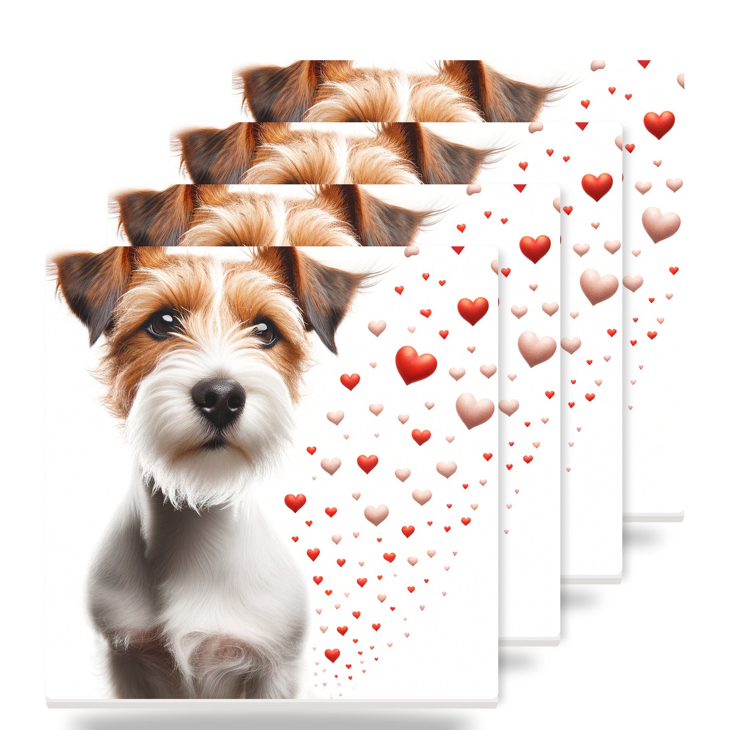 Jack Russell Terrier ceramic coasters set of 4