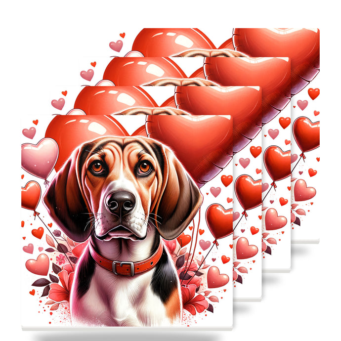 Beagle ceramic coasters set of 4