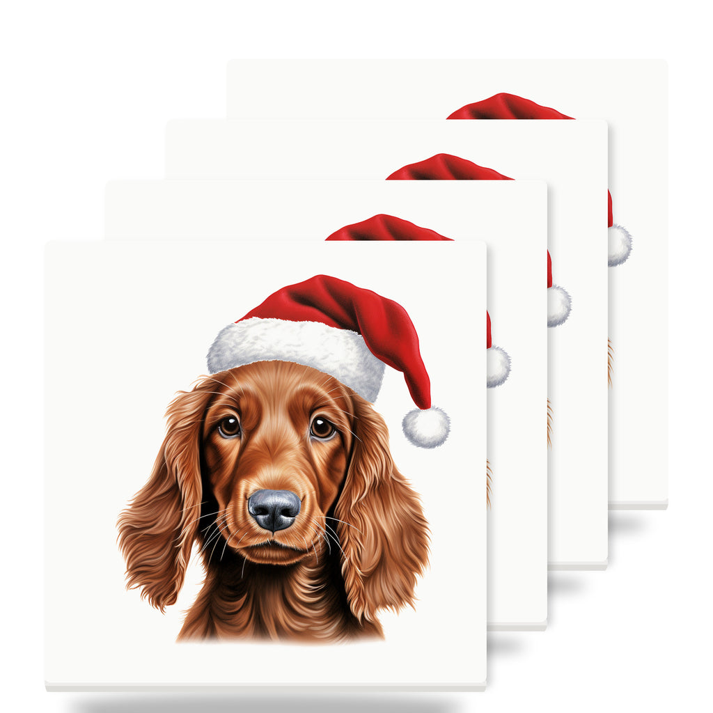 Irish Setter Puppy Drawing ceramic coasters set of 4