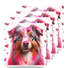 Australian Shepherd ceramic coasters set of 4