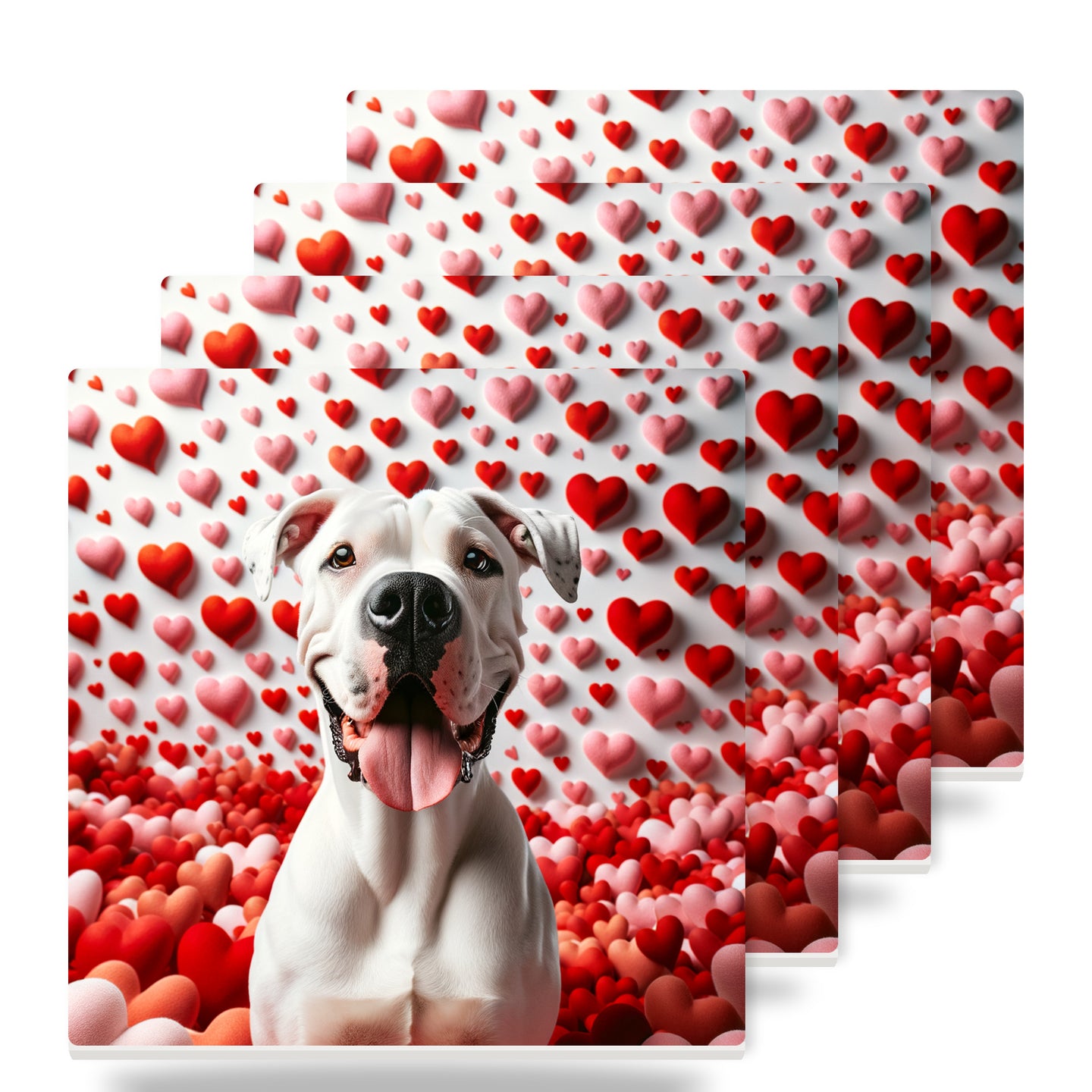 Dogo Argentino ceramic coasters set of 4