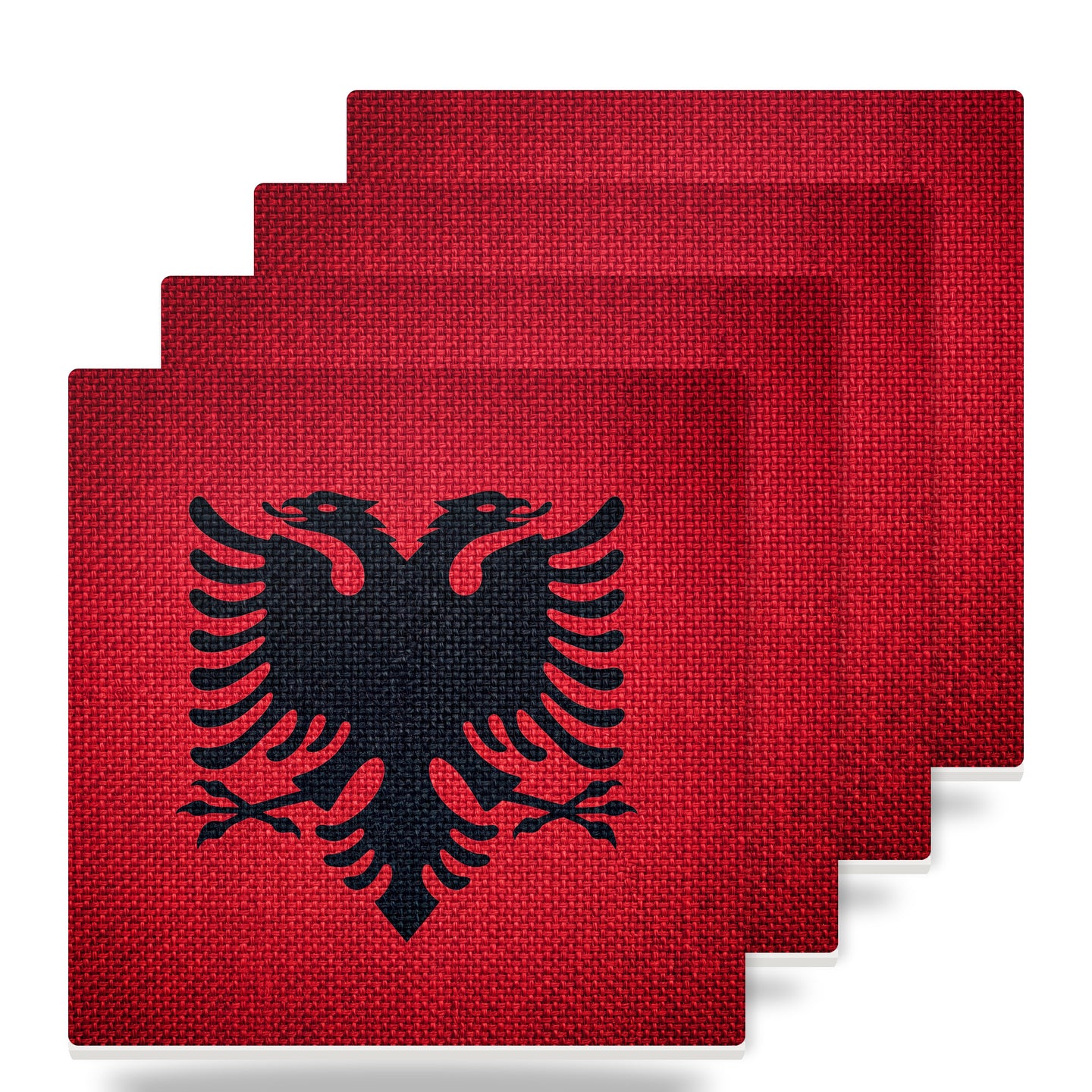 Albania Flag Pride ceramic coasters set of 4