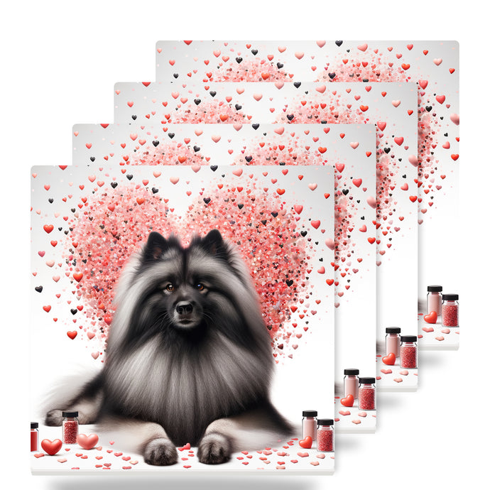 Keeshond ceramic coasters set of 4