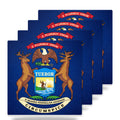 Michigan State Flag ceramic coasters set of 4