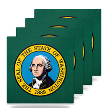 Washington State Flag ceramic coasters set of 4