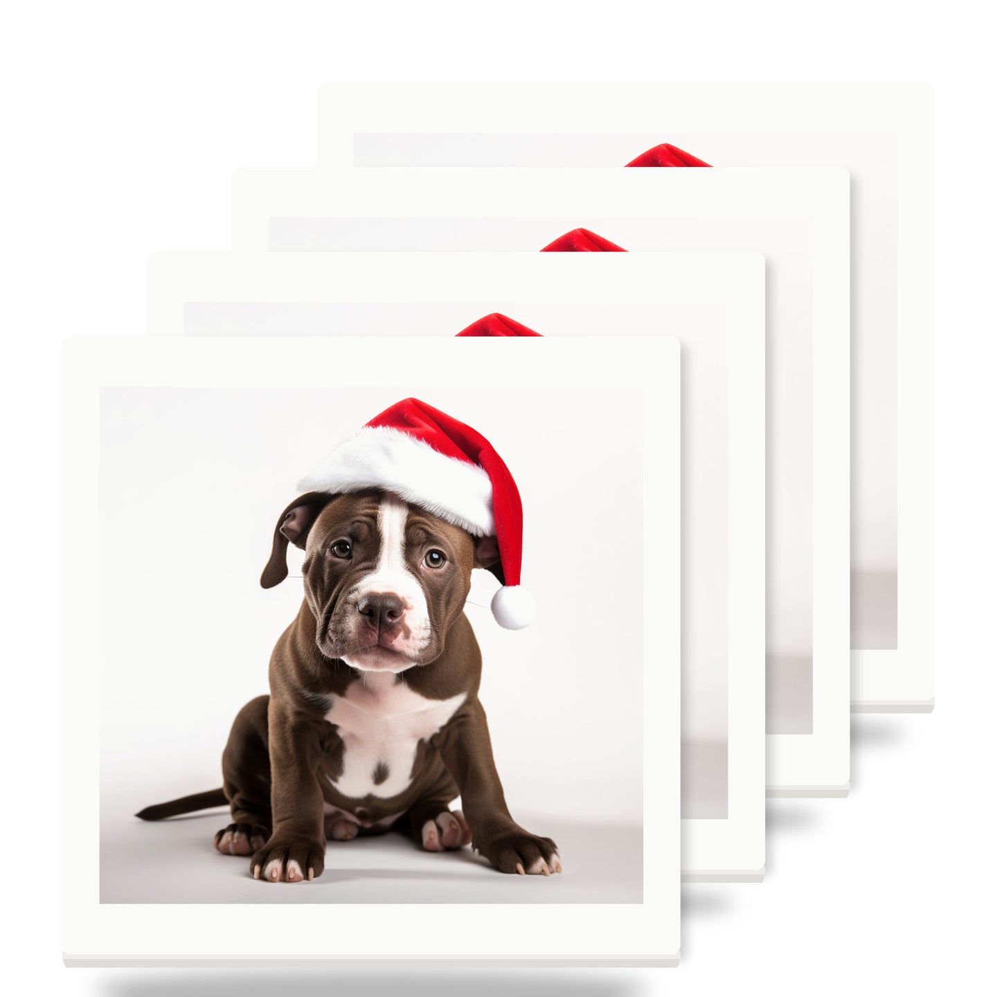 American Staffordshire Terrier Puppy ceramic coasters set of 4