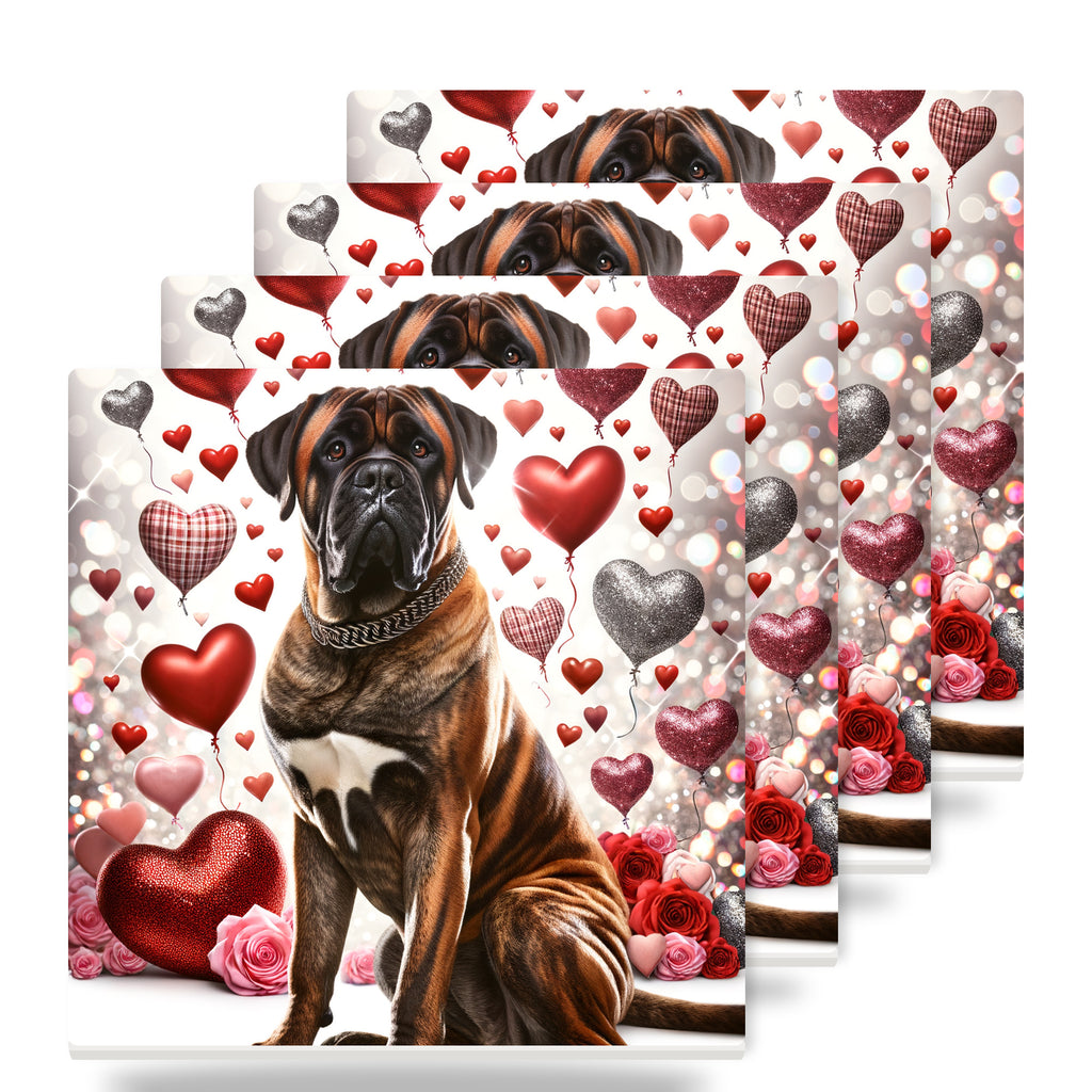 Mastiff ceramic coasters set of 4