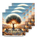 Golden Olive Tree ceramic coasters set of 4