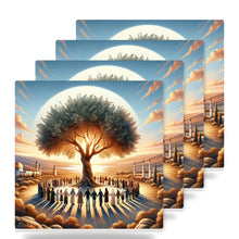Golden Olive Tree ceramic coasters set of 4