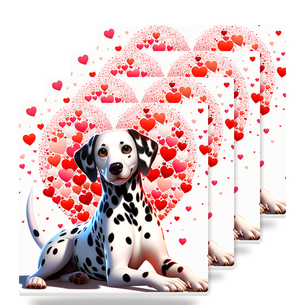 Dalmatian ceramic coasters set of 4