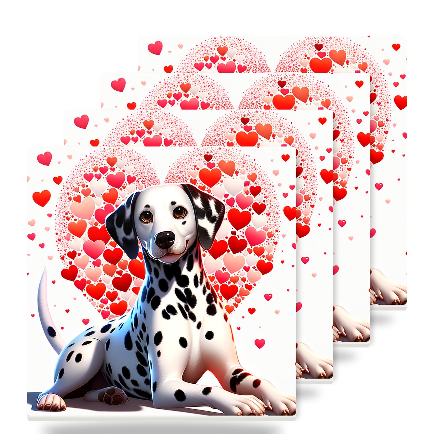 Dalmatian ceramic coasters set of 4