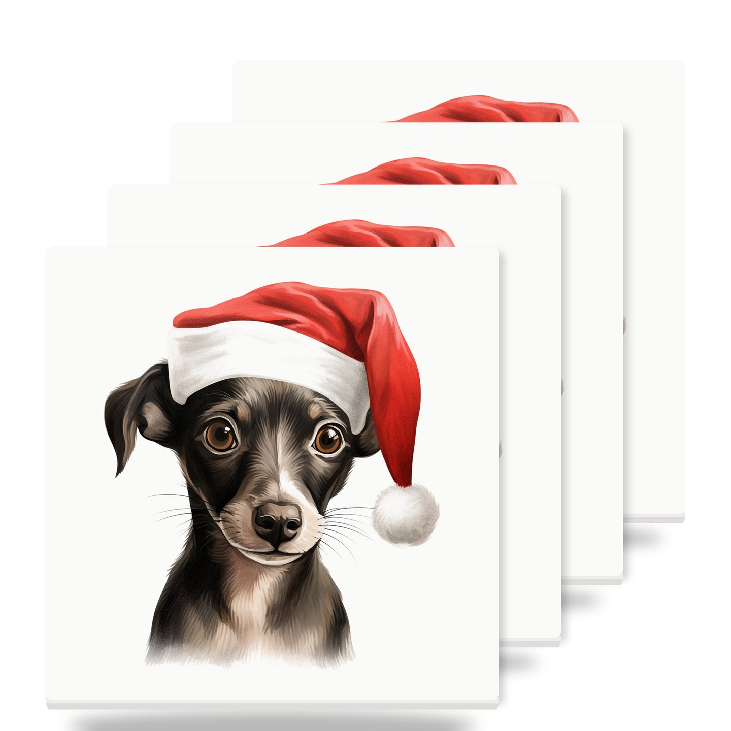 Italian Greyhound Puppy Drawing ceramic coasters set of 4