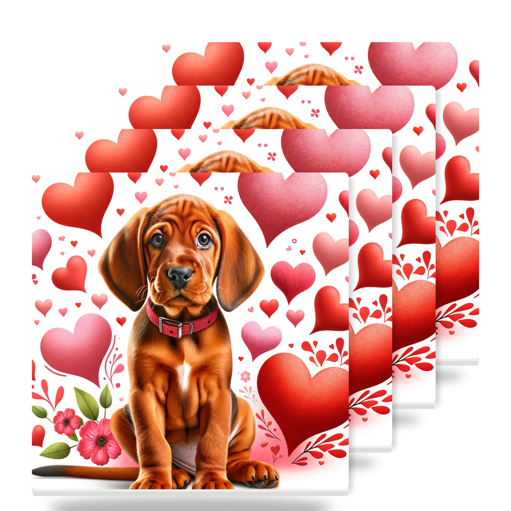 Rhodesian Ridgeback ceramic coasters set of 4