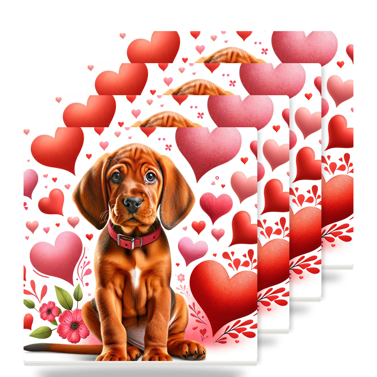 Rhodesian Ridgeback ceramic coasters set of 4