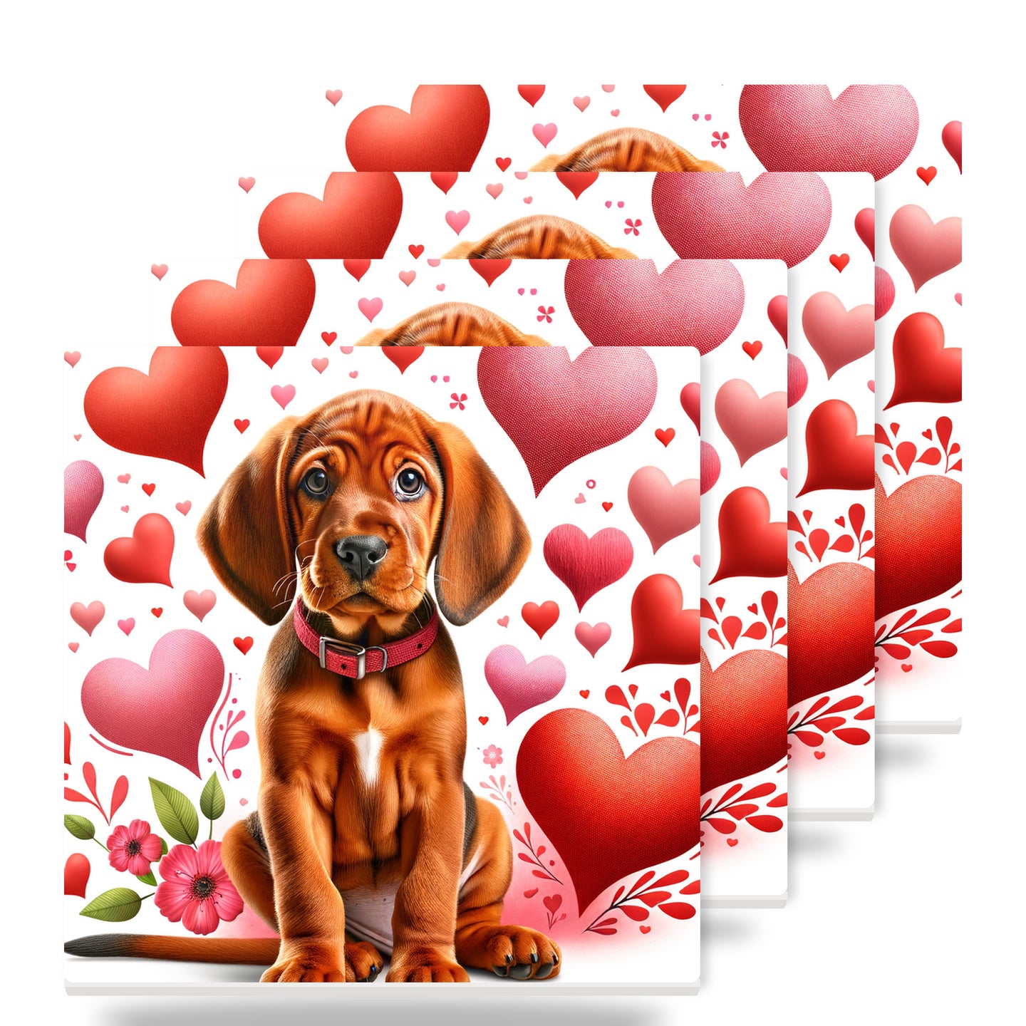 Rhodesian Ridgeback ceramic coasters set of 4