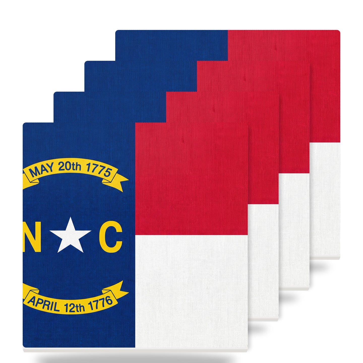 North Carolina State Flag ceramic coasters set of 4