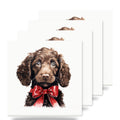 American Water Spaniel Puppy Drawing ceramic coasters set of 4