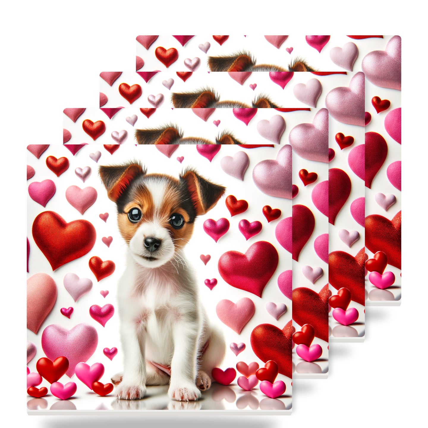 Jack Russell Terrier ceramic coasters set of 4