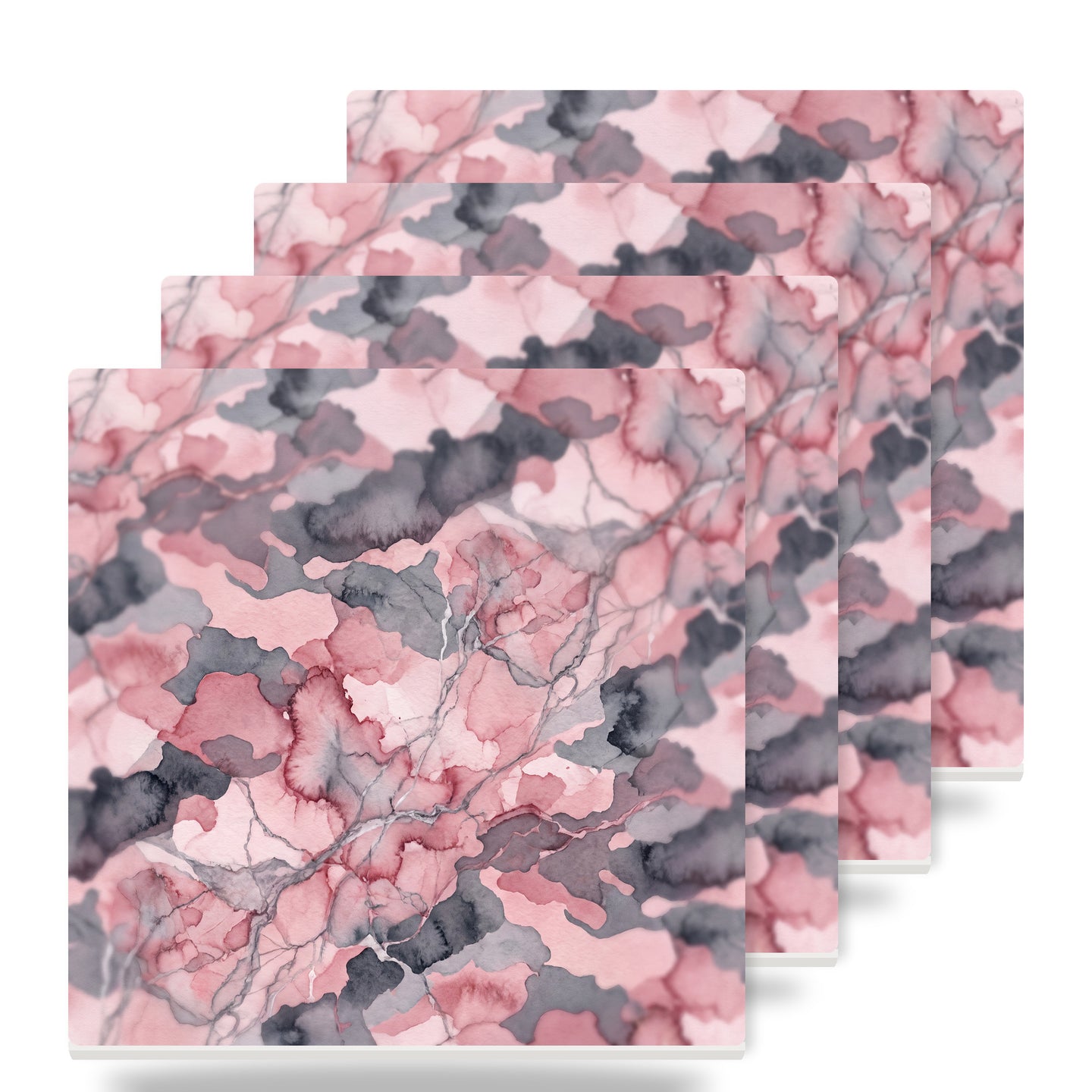 Pink Camo ceramic coasters set of 4