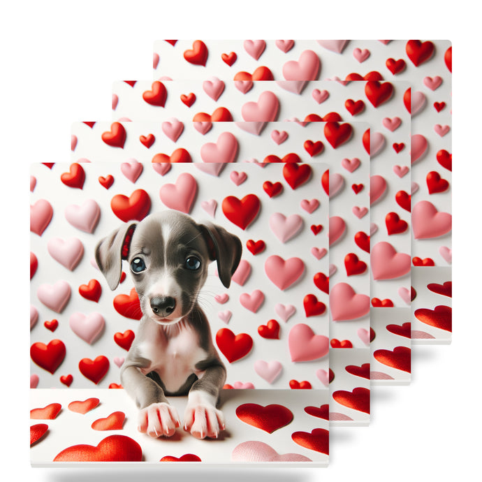 Italian Greyhound ceramic coasters set of 4