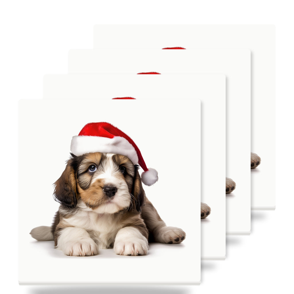 Petit Basset Griffon Vendéen Puppy ceramic coasters set of 4