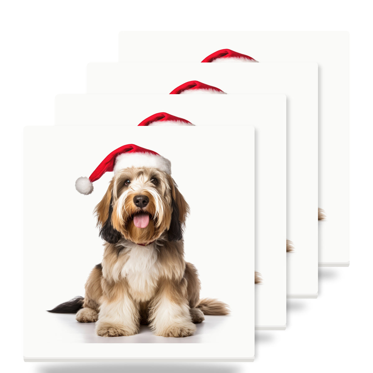 Petit Basset Griffon Vendéen ceramic coasters set of 4