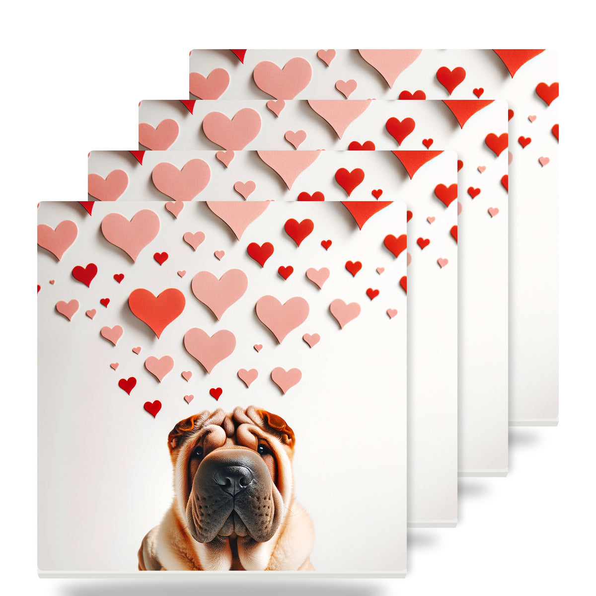 Chinese Shar-Pei ceramic coasters set of 4