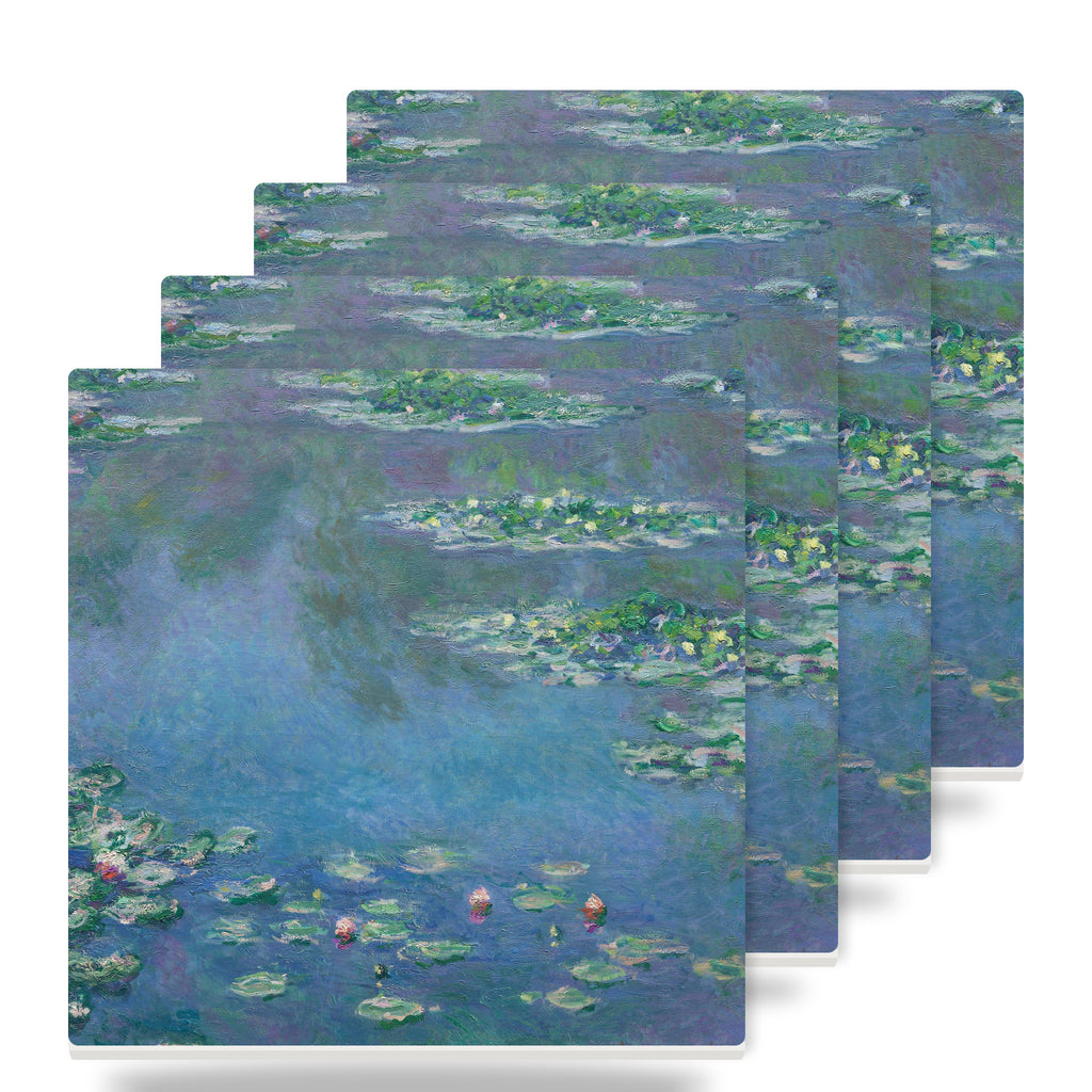 Monet Water Lilies ceramic coasters set of 4