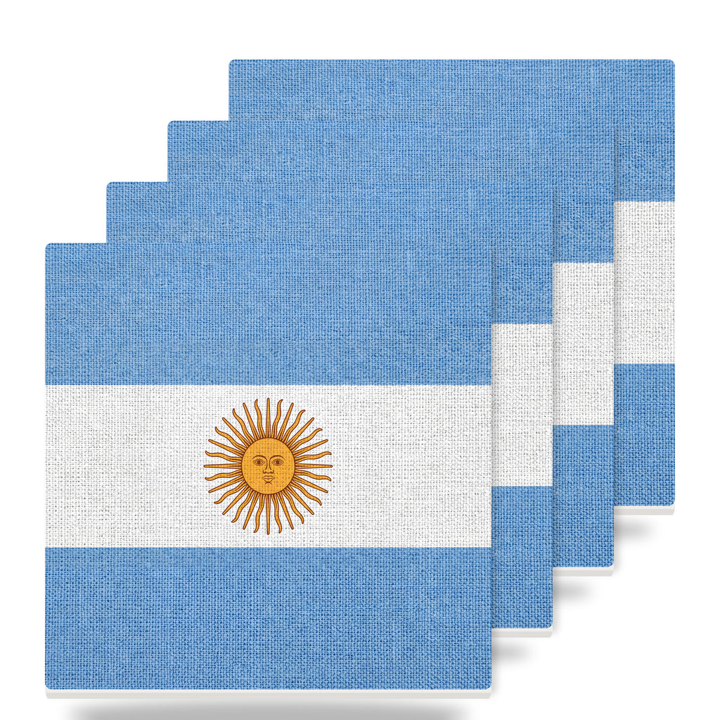 Argentina Flag Pride ceramic coasters set of 4