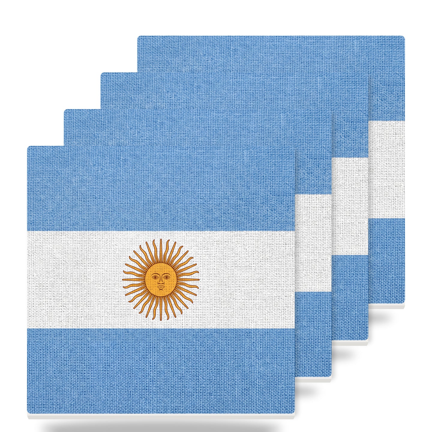 Argentina Flag Pride ceramic coasters set of 4