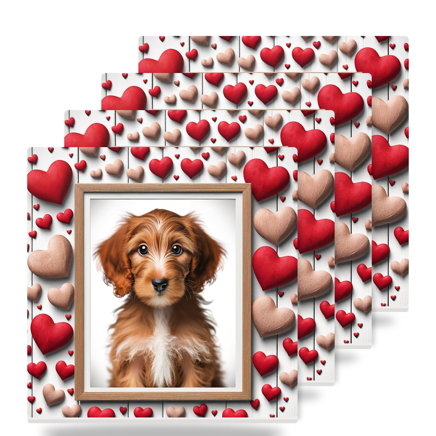 Goldendoodle ceramic coasters set of 4