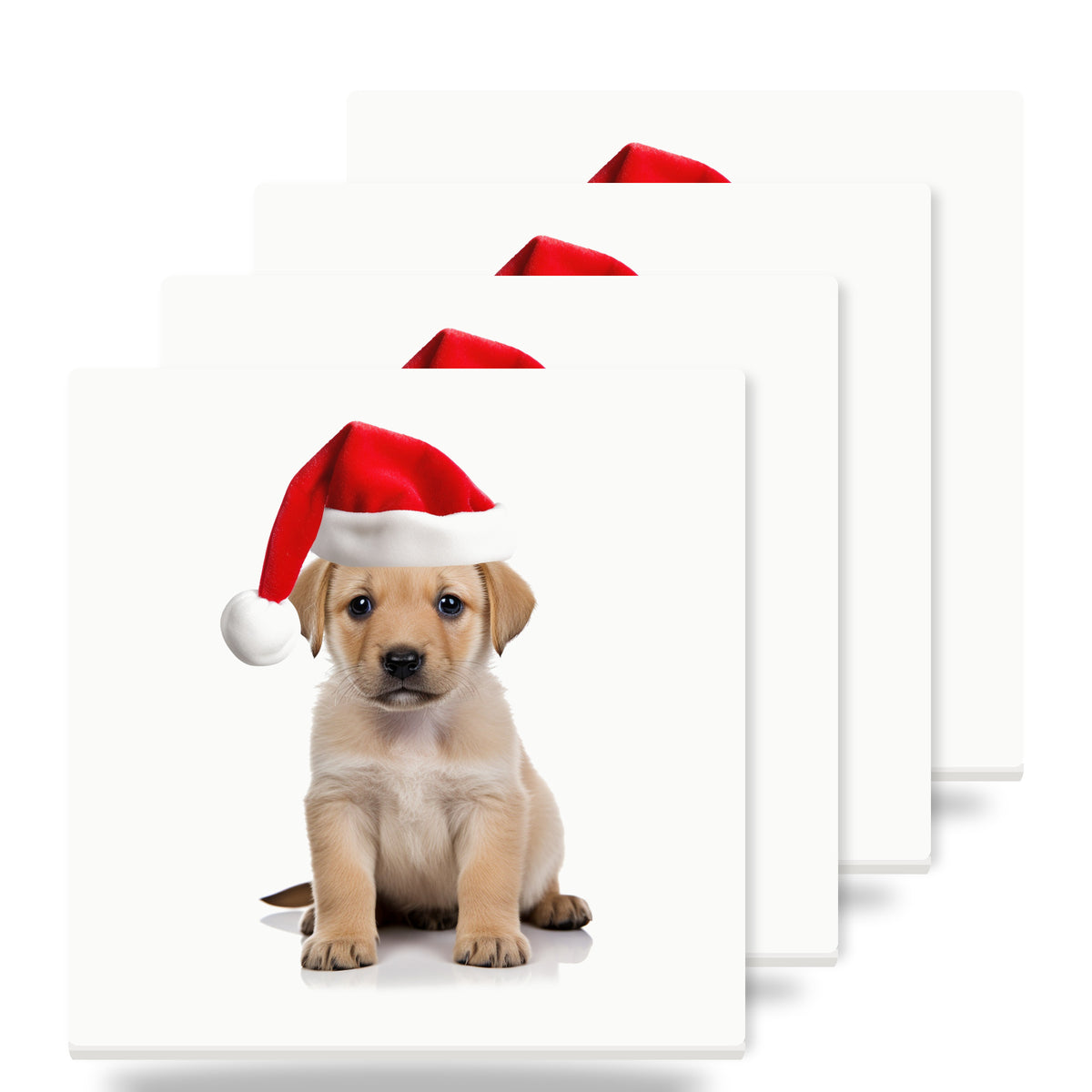 Chinook Puppy ceramic coasters set of 4