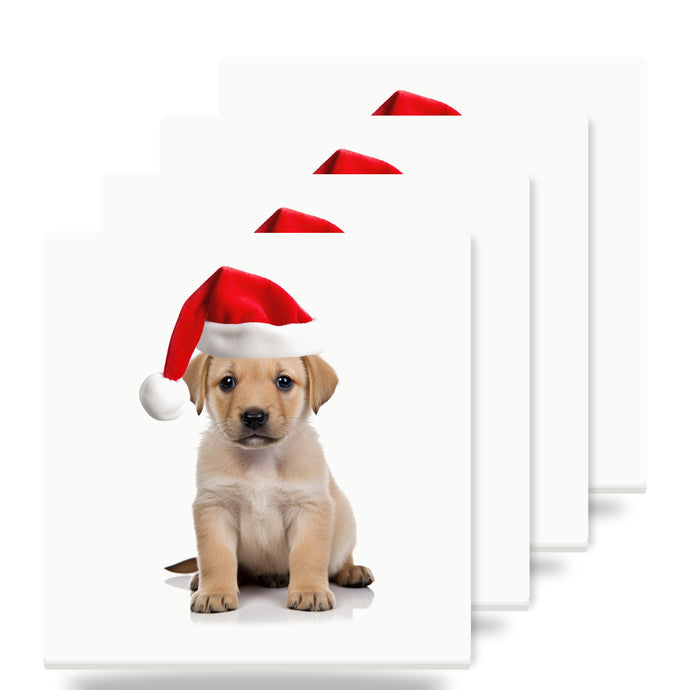 Chinook Puppy ceramic coasters set of 4