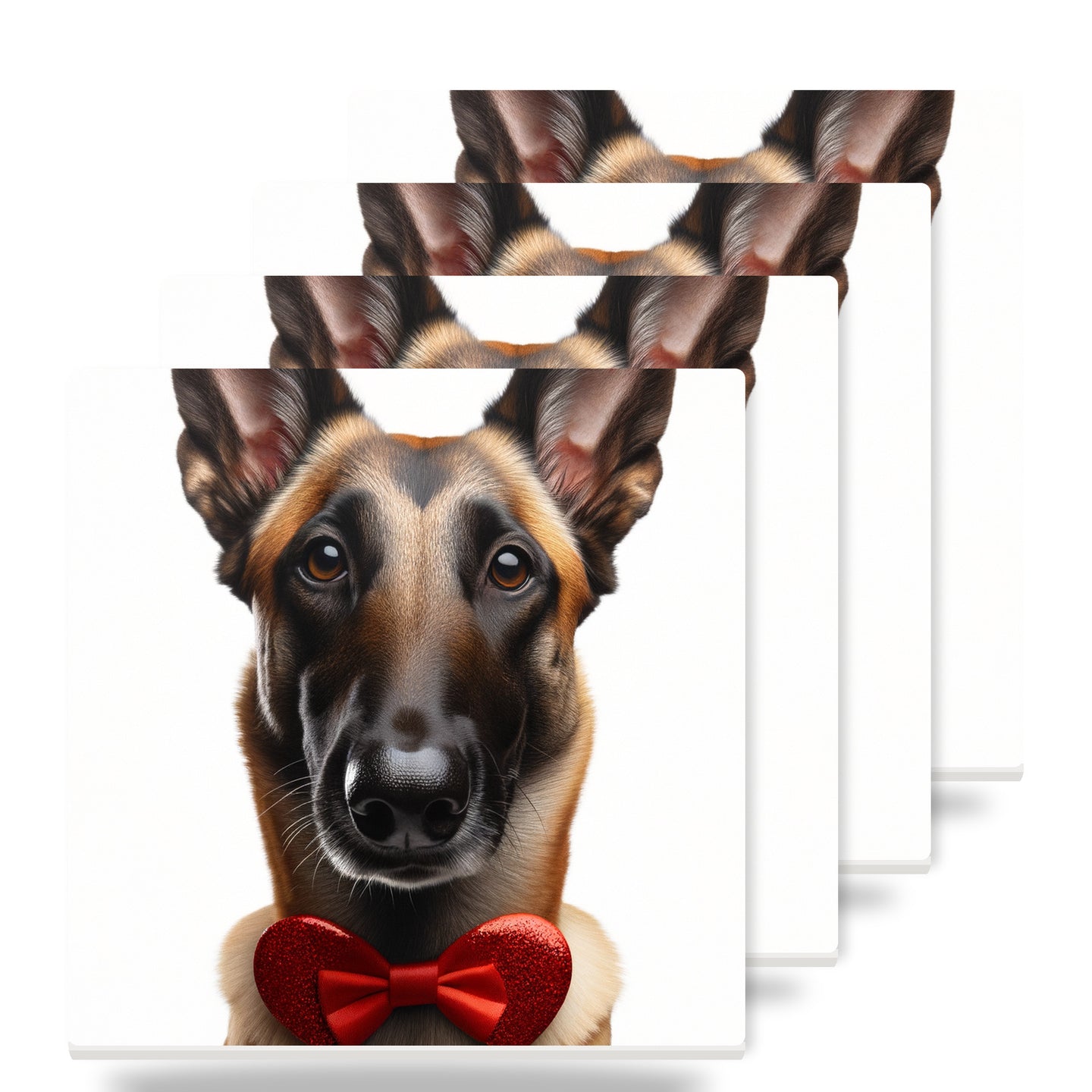 Belgian Malinois ceramic coasters set of 4