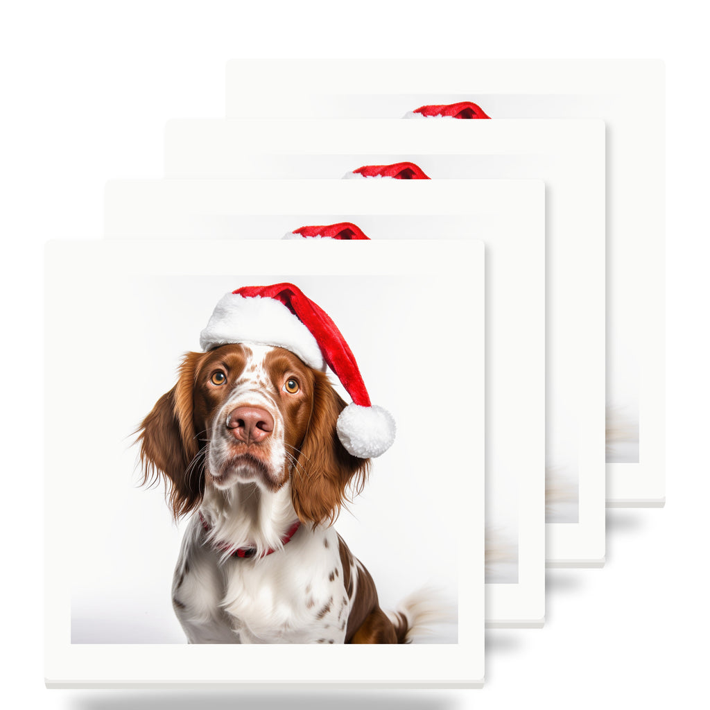 Irish Red and White Setter ceramic coasters set of 4