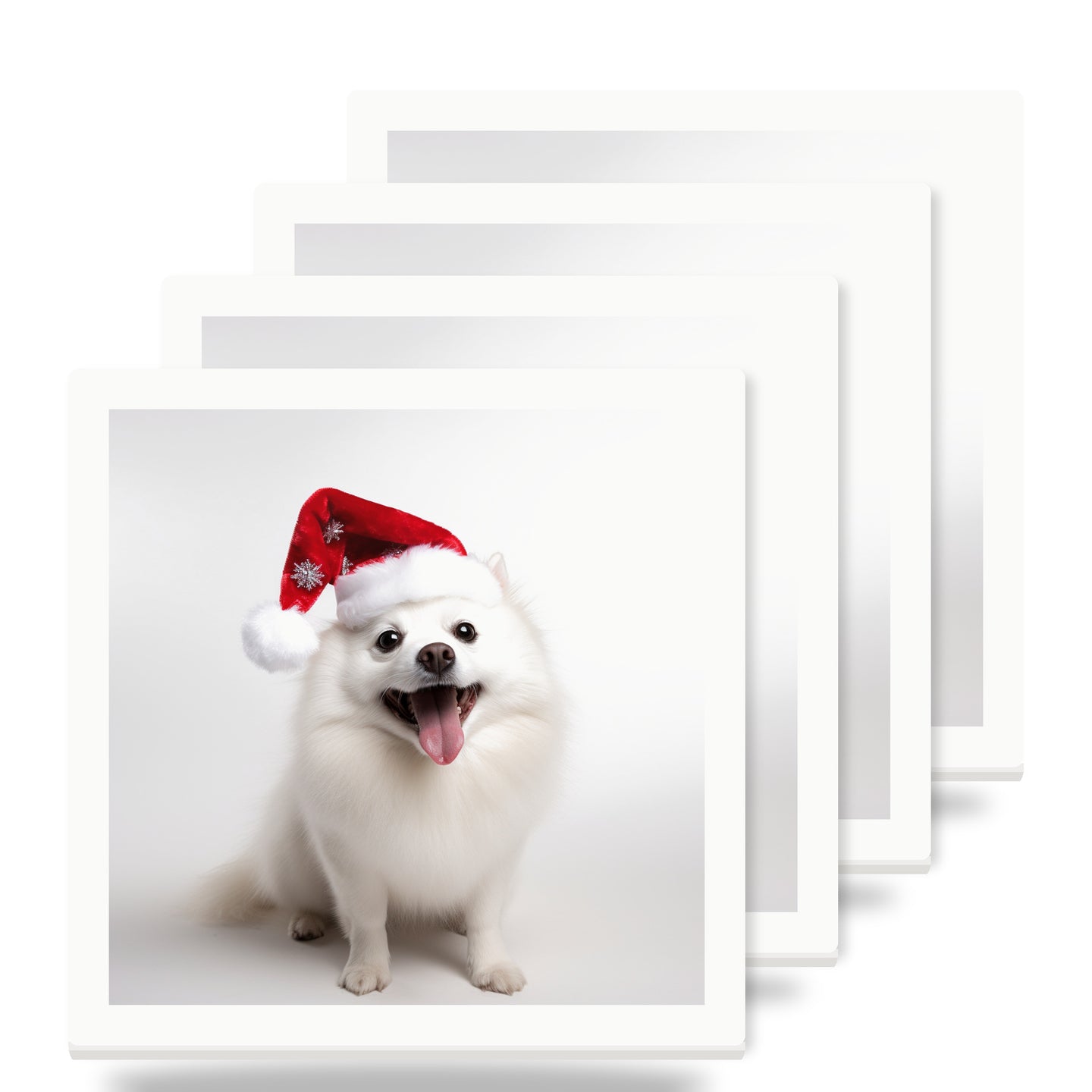 American Eskimo Dog ceramic coasters set of 4