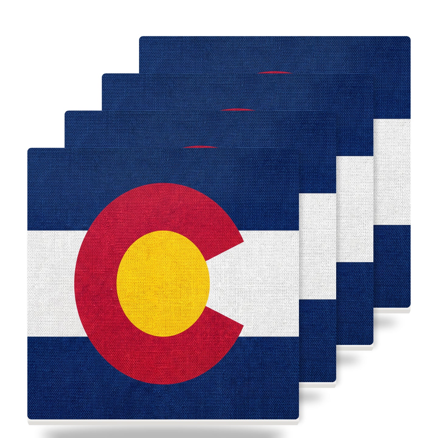 Colorado State Flag ceramic coasters set of 4