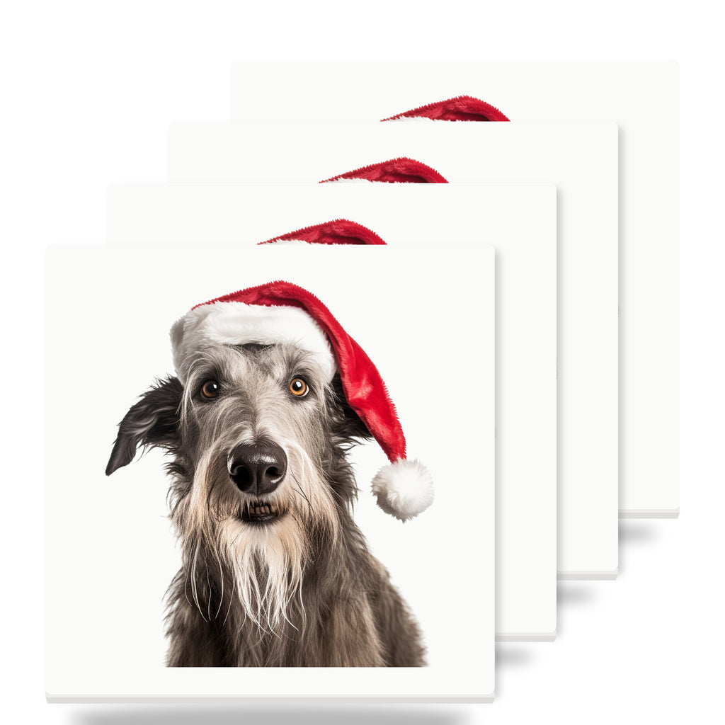 Scottish Deerhound ceramic coasters set of 4