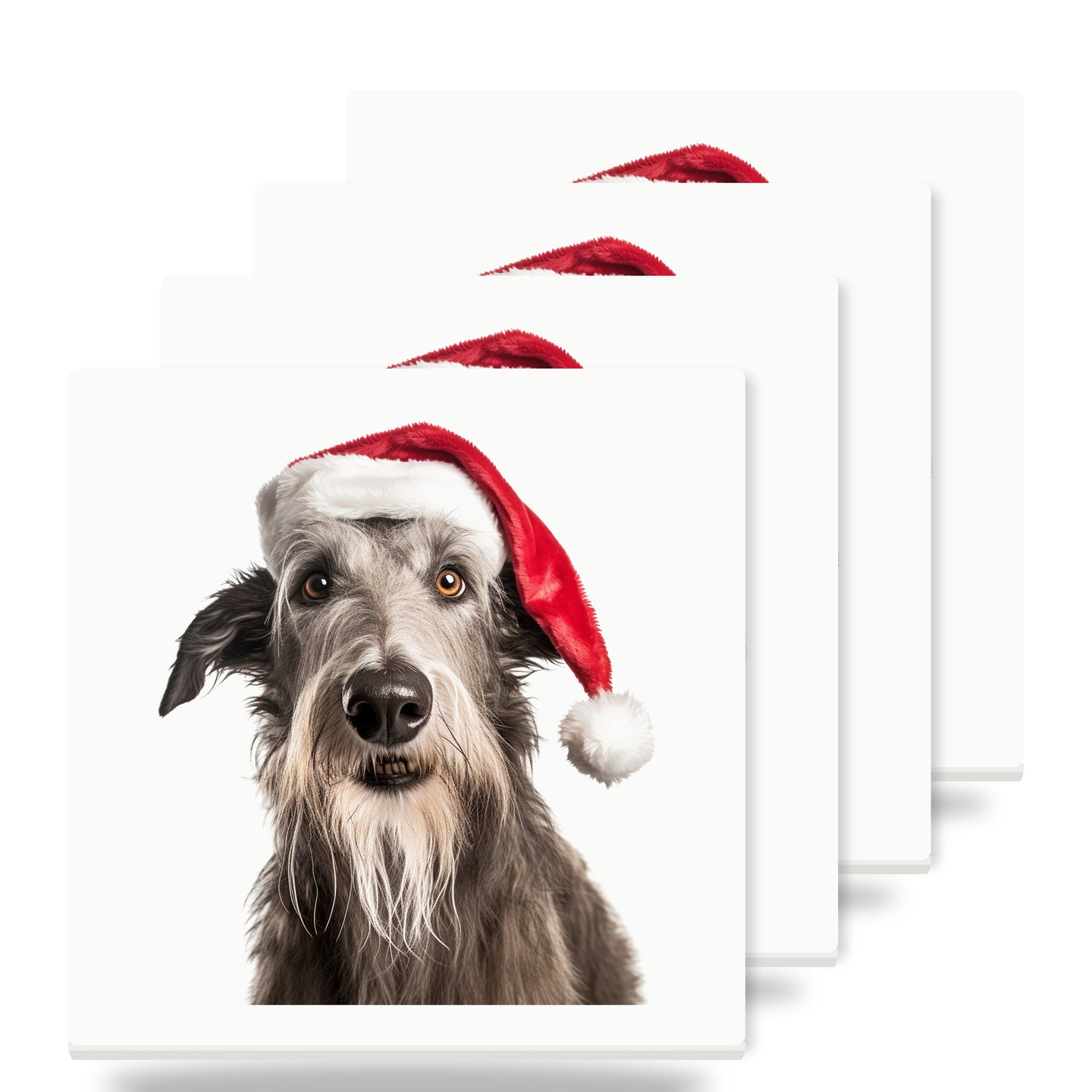 Scottish Deerhound ceramic coasters set of 4