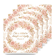She Is Clothed In Strength ceramic coasters set of 4