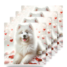 Samoyed ceramic coasters set of 4