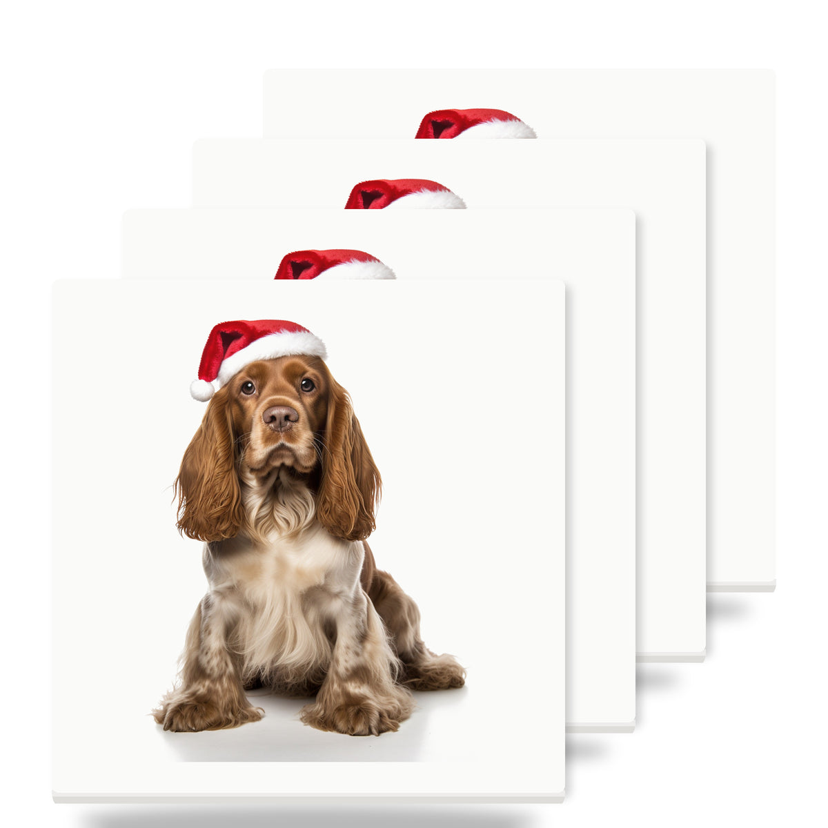 English Cocker Spaniel ceramic coasters set of 4