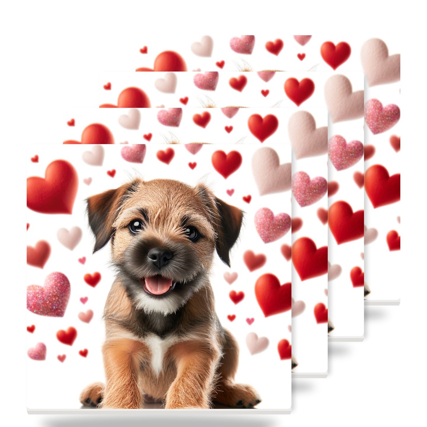 Border Terrier ceramic coasters set of 4