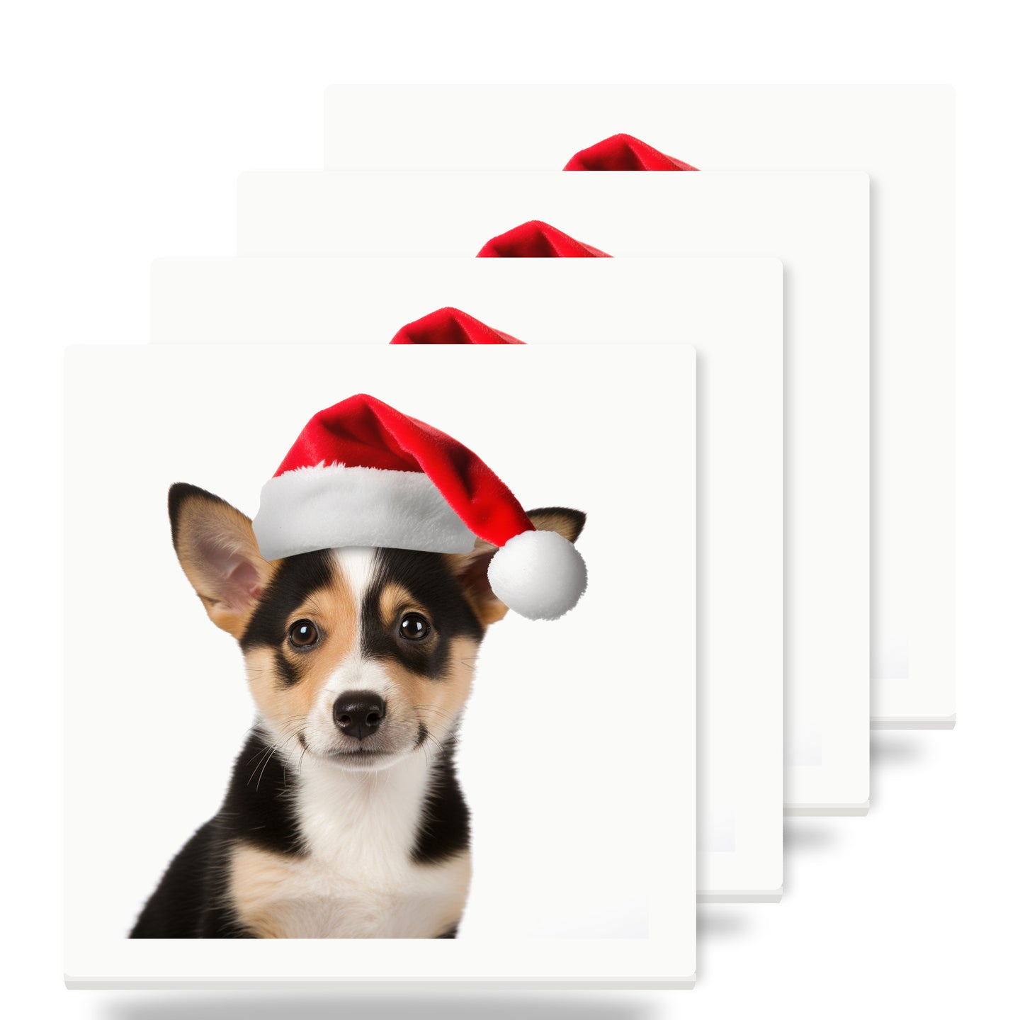 Canaan Dog Puppy ceramic coasters set of 4