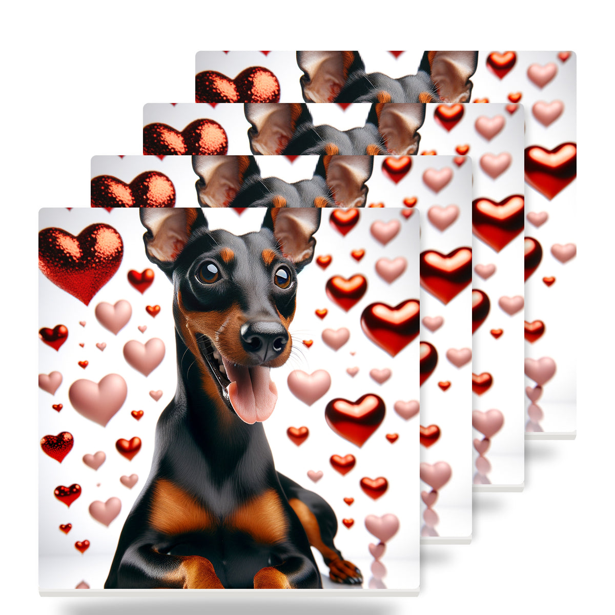 Miniature Pinscher ceramic coasters set of 4