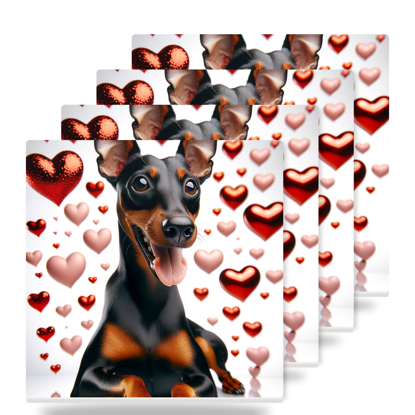 Miniature Pinscher ceramic coasters set of 4