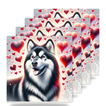 Alaskan Malamute ceramic coasters set of 4
