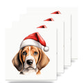 English Foxhound Puppy Drawing ceramic coasters set of 4