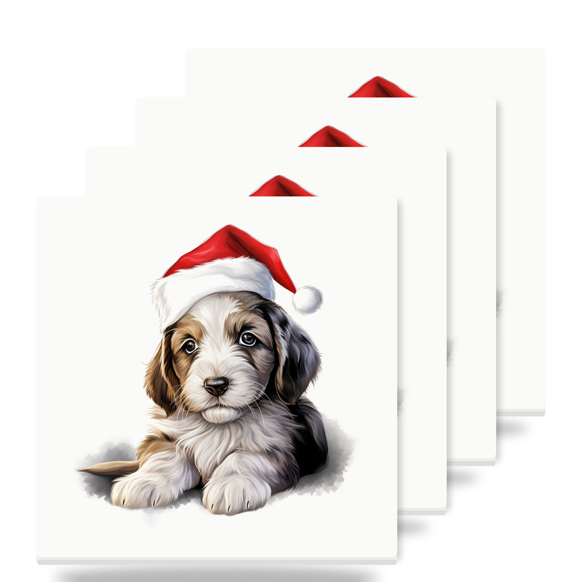 Petit Basset Griffon Vendéen Puppy Drawing ceramic coasters set of 4